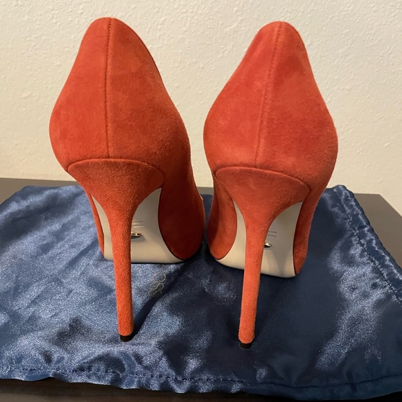 Sergio Rossi round roe terracota suede platform pumps 38 - Picture 9 of 9